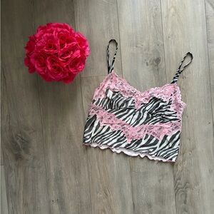 TIGER MIST ZEBRA STRIPED CROP TOP TANK | SZ M